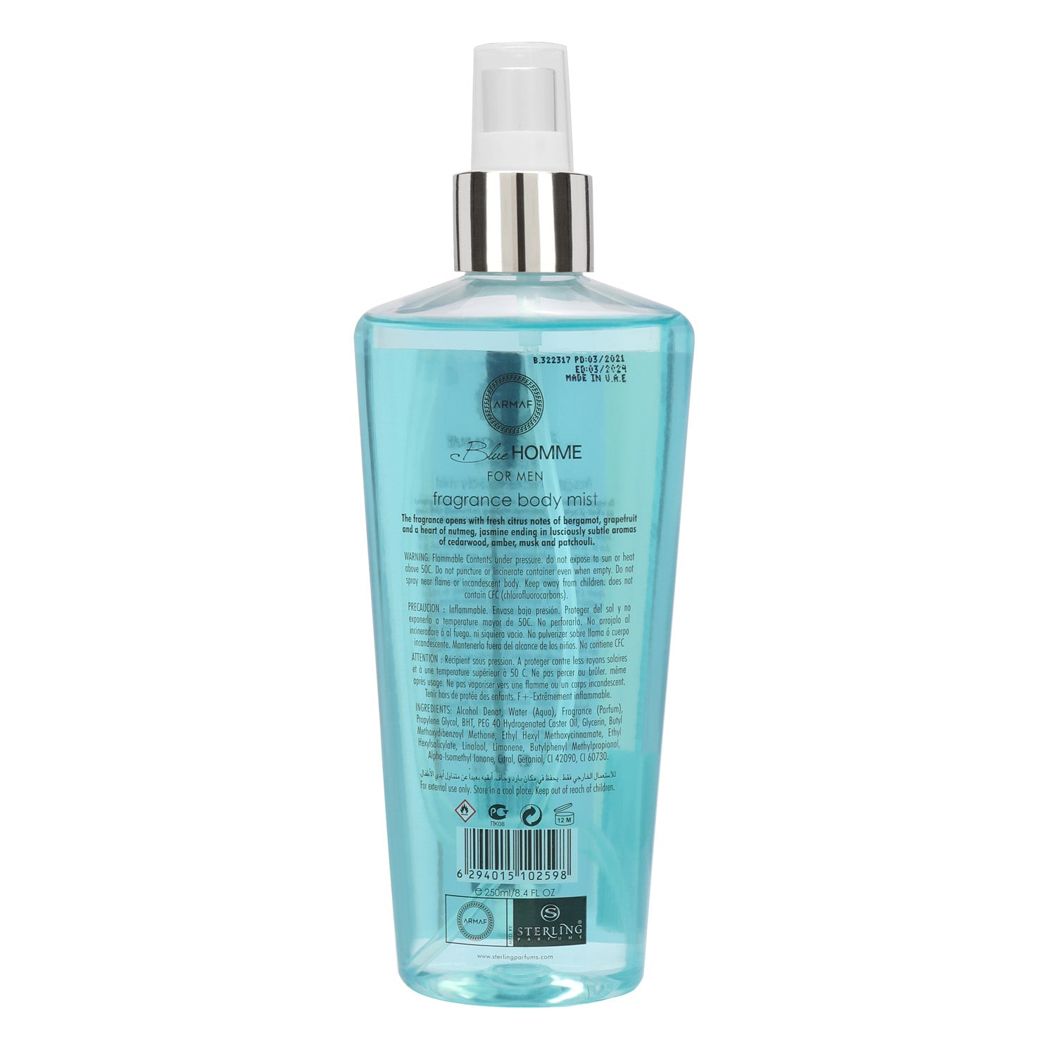 Armaf Blue Homme Mist 250Ml
